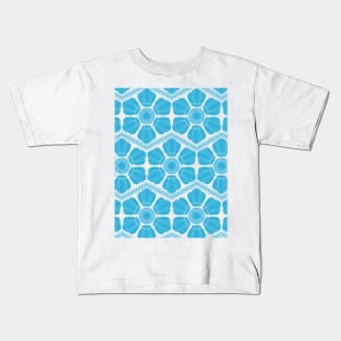 Beautiful Line Art Seashells Seamless Surface Pattern Design Kids T-Shirt